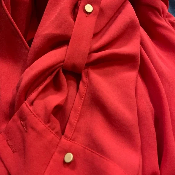 Ro&De Red Long Sleeve Red Blouse Size Small EUC - Picture 6 of 6
